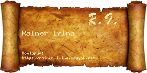 Rainer Irina névjegykártya